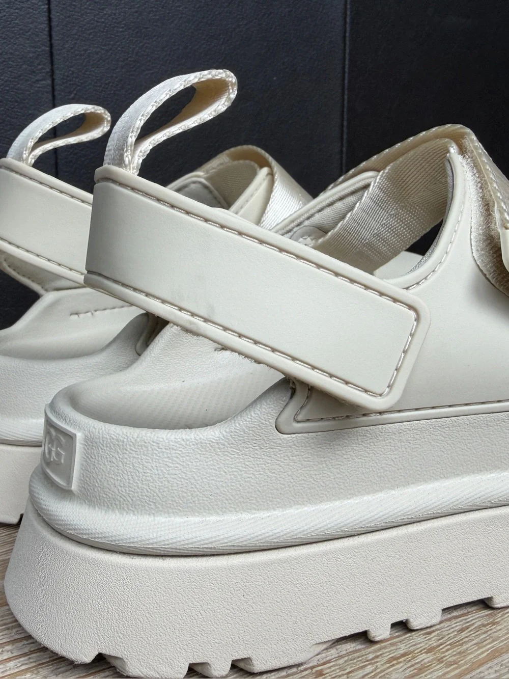 UGG Cream Platform Sandals with Adjustable Straps - Picture 8 of 14